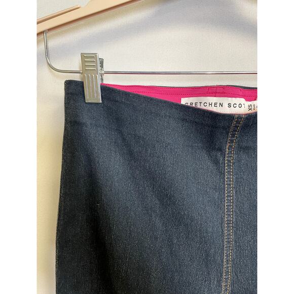 GRETCHEN SCOTT NEW Gripeless Denim Pull On Pants Dark Denim Blue Size XS - Picture 3 of 12